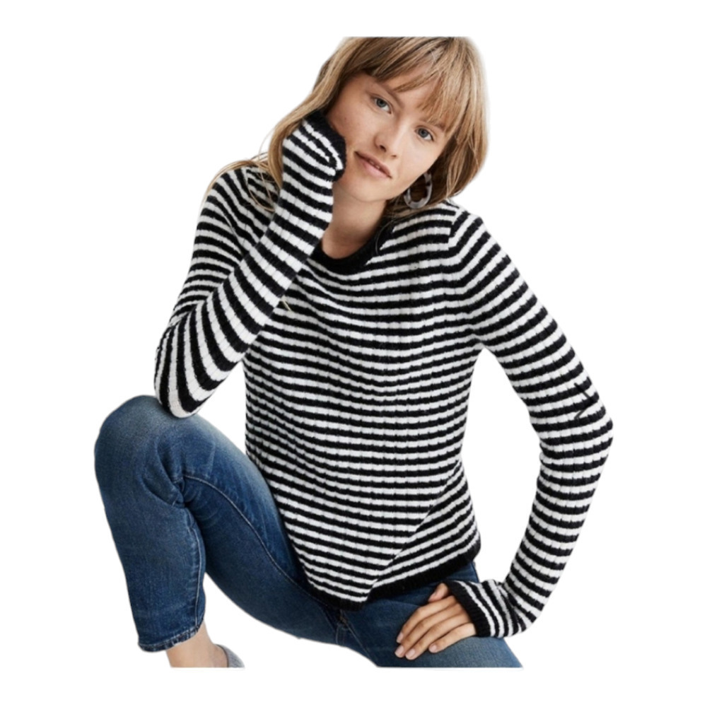 Madewell Colette Sweater in Leamore Stripe size xs wool blend